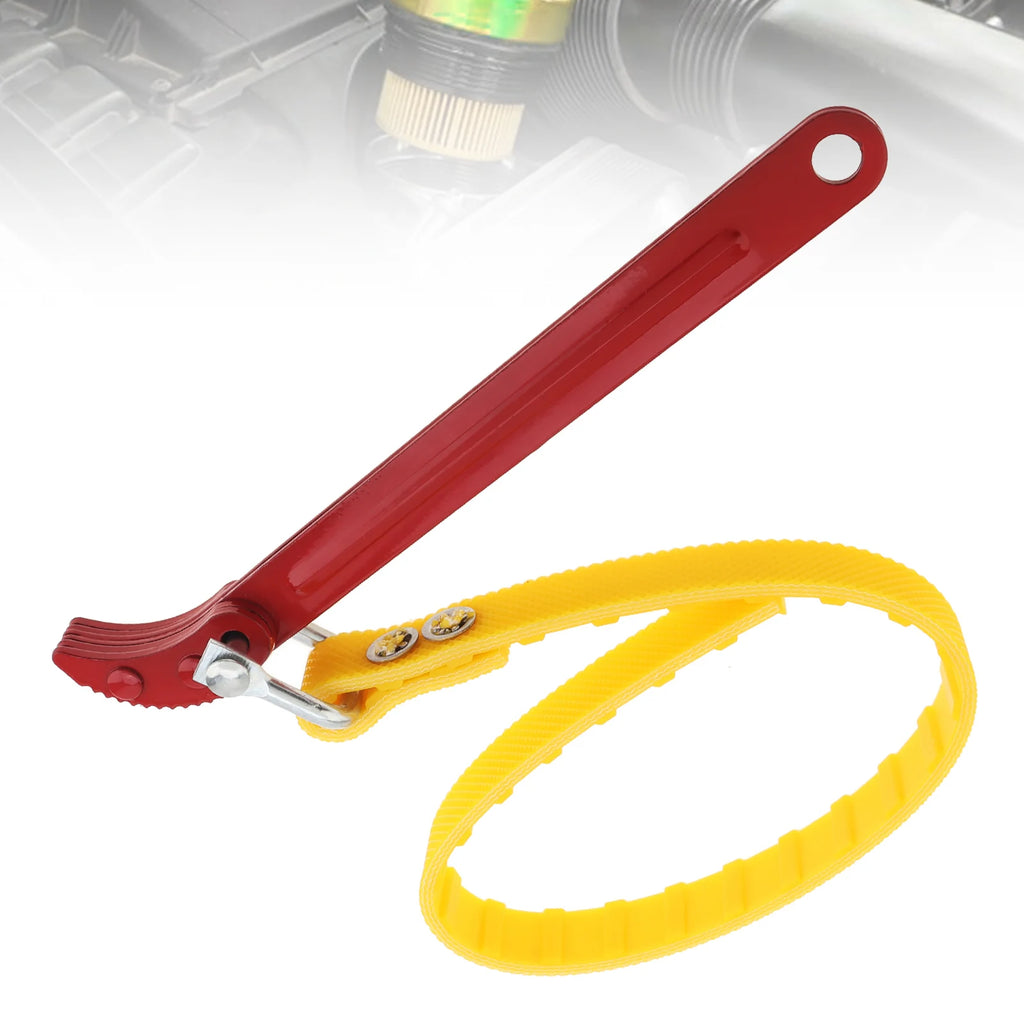 8 Inch Adjustable Oil Filter Puller Belt Wrench Steel Handle Fuel Filter Strap Opener Chain Spanner Automobile Car Repair Tool Car Mobile World