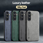 Luxury Leather Ultra Thin Phone Case For Samsung Galaxy S26 S25 S24 S23 S22 S21 Ultra Plus Silky Feel Soft Cover For Car Holder