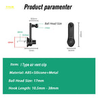 yylm Upgrade 17MM Ball Head Universal Car Air Vent Clip Mount for Car Phone Holder Stand Magnetic Gravity Mobile Phone Bracket
