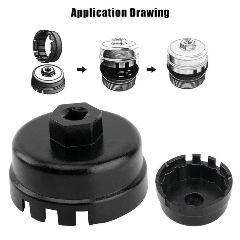Professional Aluminum Car Oil Filter Wrench Hattype Wrench for Toyota Prius Corolla Rav4 Lexus Car Accessories Auto Repair Parts Car Mobile World