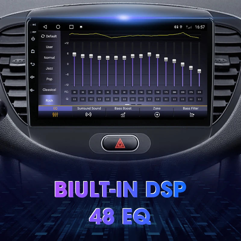 JMCQ 2 Din Car Radio For Hyundai i10 2007 2008 2009 2010-2013 Stereo Multimedia Player Android 12 4G GPS Navigation 2din Carplay CM World