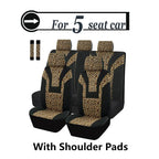 Leopard Print Car Seat Cover Car Accessories Interior Woman Airbag Compatible Universal Fits for Most Cars SUV Truck 5mm Sponge CM World