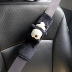 5PCS/Set Panda Plush Steering Wheel Cover for Winter Warm Non-Slip Handle & Gear Shift Cover for Women Car Interior Accessories CM World