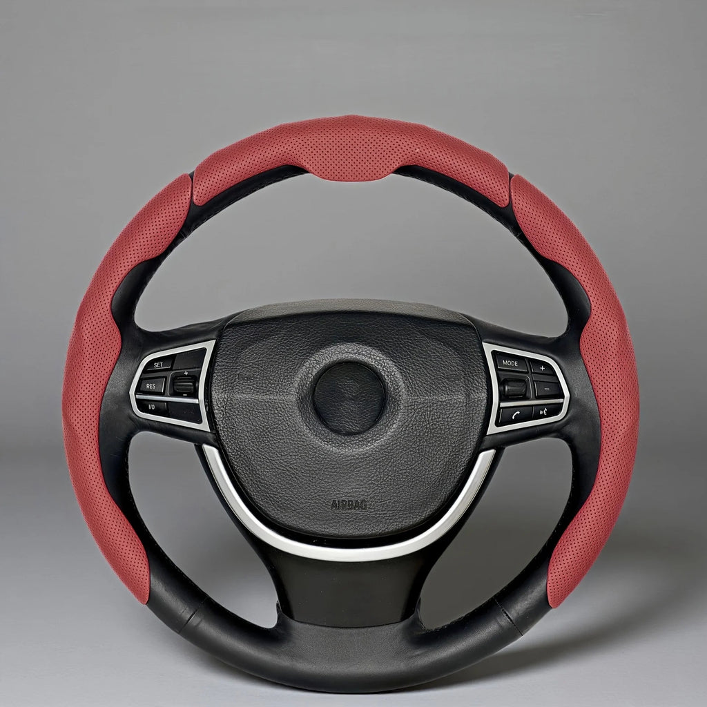 Universal Car PU Nappa Leather Steering Wheel Cover for Men and Women, All-Season, Anti-Slip, Sweat-Absorbent, Wear-Resistant CM World