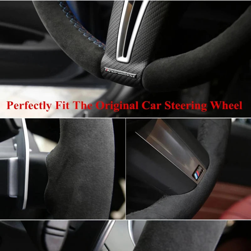 Car Steering Wheel Cover For Volkswagen VW Amarok T6 California Caravelle Kombi Multivan Transporter Golf Mk7 Sharan Polo Jetta CM World