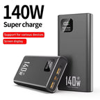 New 500000mAh Power Bank 140W Super Fast Charging Powerbank Portable External Battery Charger for iPhone Huawei Samsung Xiaomi