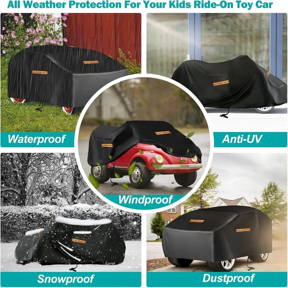 190T Polyester Taffeta Waterproof Sunscreen Dust-Proof Outdoor Car Cover for Toy Car, SUV, Sedan Protection 140*84*81CM