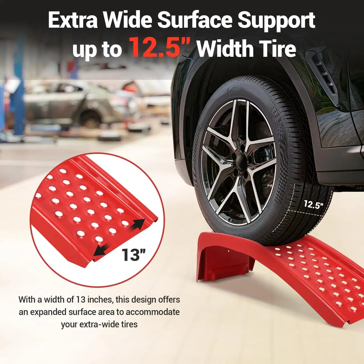 2 Pack 8000 Lbs Capacity Steel Car Ramps Heavy Duty Truck Ramps For Car Repair & Vehicle Maintenance Garage Vehicle Lift Ramps CM World