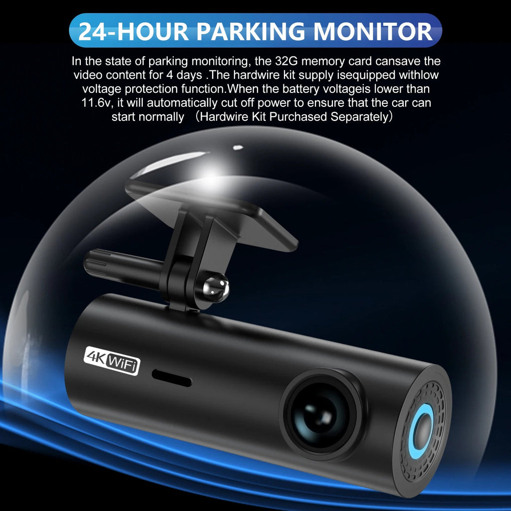 3840*2160P Car Dvr Dashcam 4K Dash Cam For Cars Drive Video Recorder Front Camera WiFi For Vehicle Supplies  24h Parking Night V Car Mobile World
