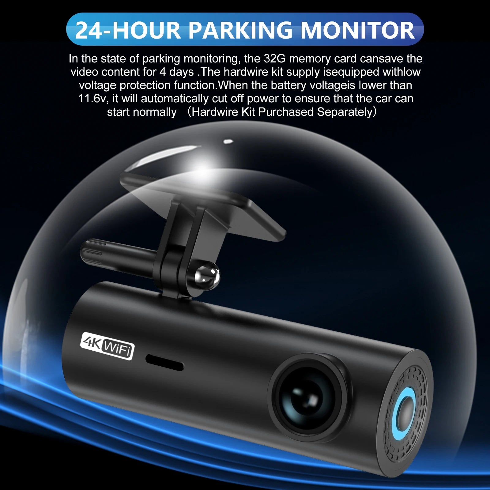 3840*2160P Car Dvr Dashcam 4K Dash Cam For Cars Drive Video Recorder Front Camera WiFi For Vehicle Supplies  24h Parking Night V Car Mobile World