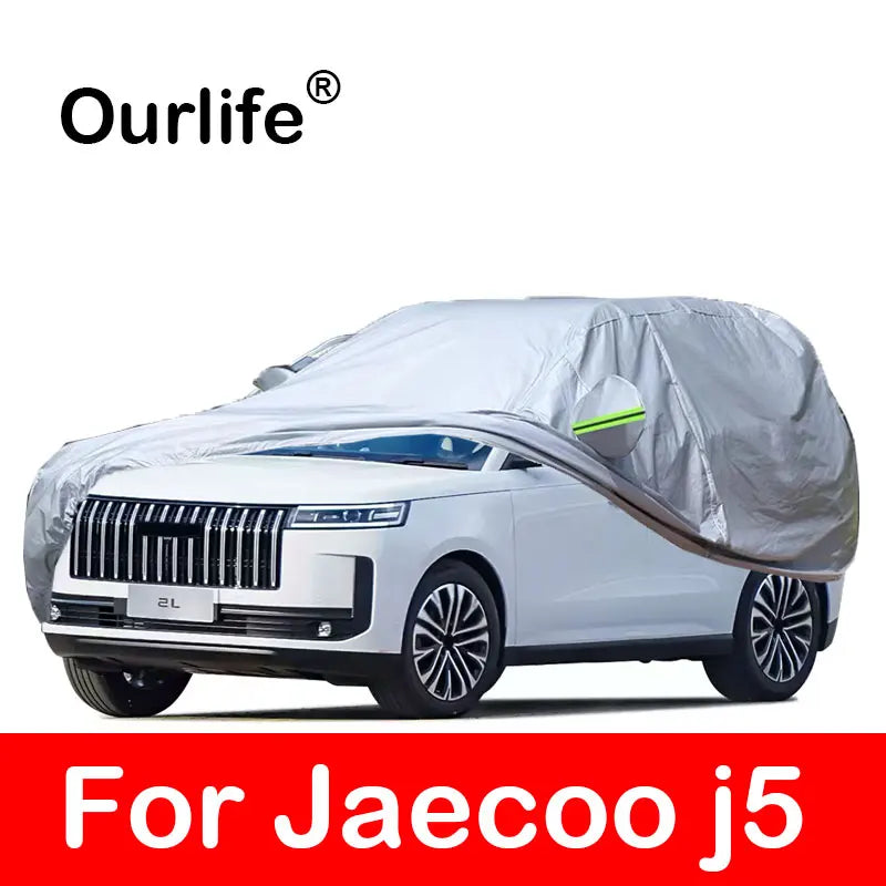 Car Cover For JAECOO J5 2026 2027 Outdoor Sun Shade Anti-UV Rain Snow Fog Resistant Cover Dust Proof Car Mobile World