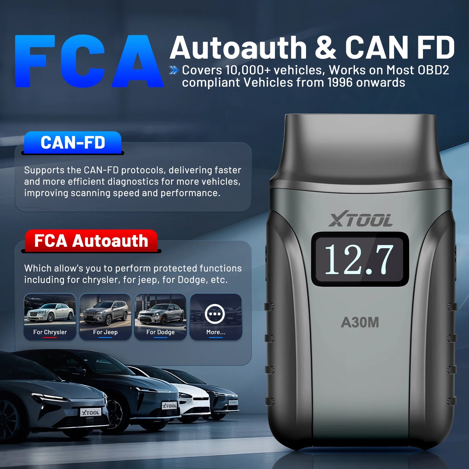 XTOOL Anyscan A30M OBD2 Bluetooth Scanner 26 Reset Functions All System Diagnostic Tool Active Test Lifetime Free Update CAN FD Car Mobile World