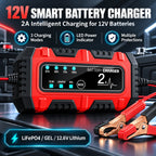 ZNLYRION Automatic 12V 2A Smart Battery Charger 3 Modes LED Power Display Portable Car Motorcycle Battery Charging Device