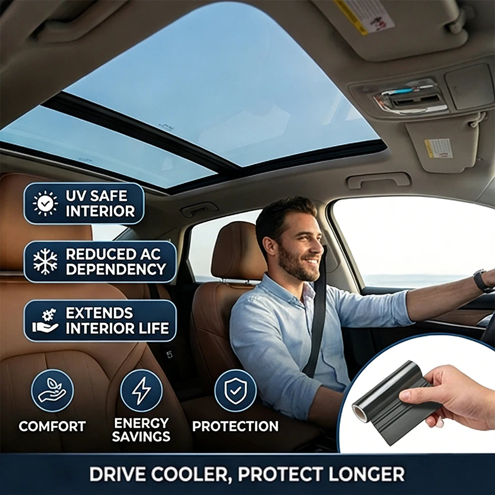 Universal TPH Car Sunroof Ice Film Heat Insulation UV Protection Sticker Panoramic Roof Window Tint Sunshade Summer Cooling Film