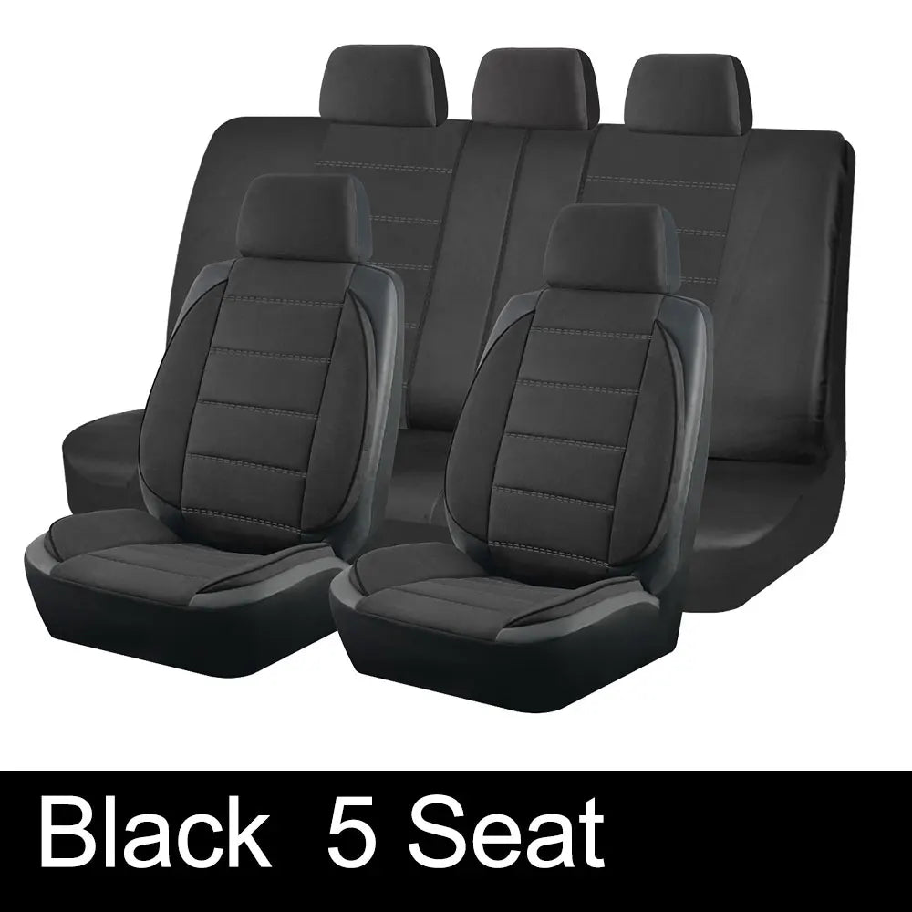 AUTO PLUS Universal Car Seat Covers Side Stereo Modeling Leather Fluff Car Seat Covers Fit For Most Car Accessories Interior