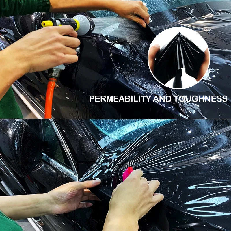 7.5mil 50CM/152CM TPU Super Bright Black Car Cover PPF Vinyl Wrap Sticker Car Self-healing Paint Protection Film For A7/A5/Q5