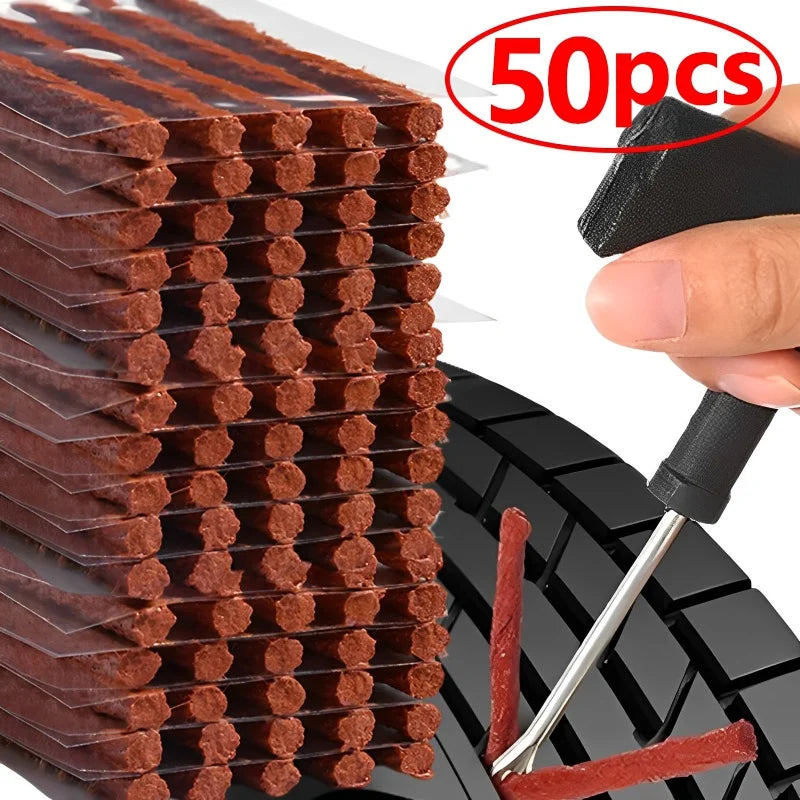 5/50Pcs Tire Repair Strips Tubeless Rubber Stiring Glue Seals for Car Motorcycle Tyre Puncture kit wicks worms Tools Accessories CM World
