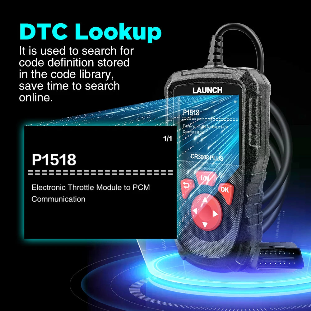 LAUNCH X431 CR3008 PLUS Car Auto OBD2 Diagnostic Tool ARM Scanner DTC Lookup Check Engine Battery Test Lifetime Free Update Car Mobile World