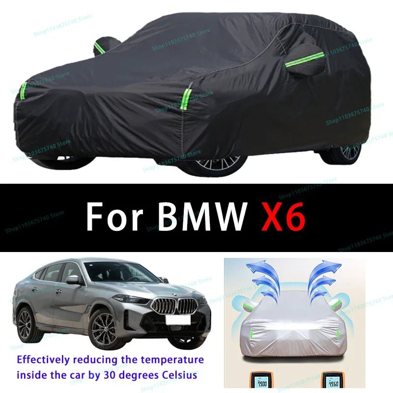 For BMW X6 Summer Full Car Covers Outdoor Sun uv Protection Dust Cooling Protective Auto Protective Cover Car Mobile World