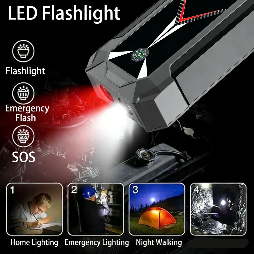 3000A Car Jump Starter with Power Bank 12V Emergency Battery Booster for Petrol Diesel Cars Portable Jump Box.