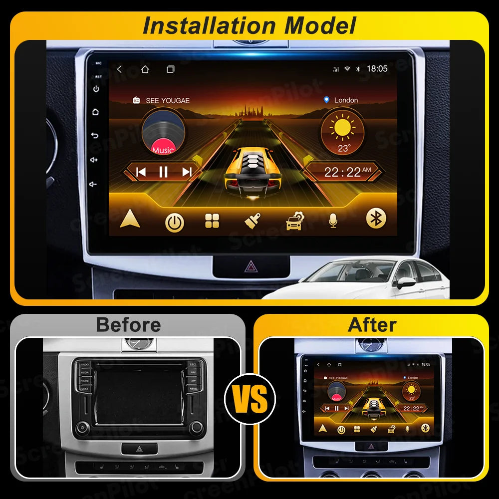 For  Volkswagen VW Passat B6 B7 B8 CC 2007- 2021 android 15 Multimedia Video Player Carplay Intelligent System Wifi 4G 8 Core CM World