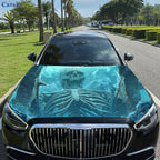 Skeleton Pattern Of Remains Car Hood Vinyl Sticker Wrap Film Engine Cover Decals Sticker Universal Car Hood Protective Film,Car