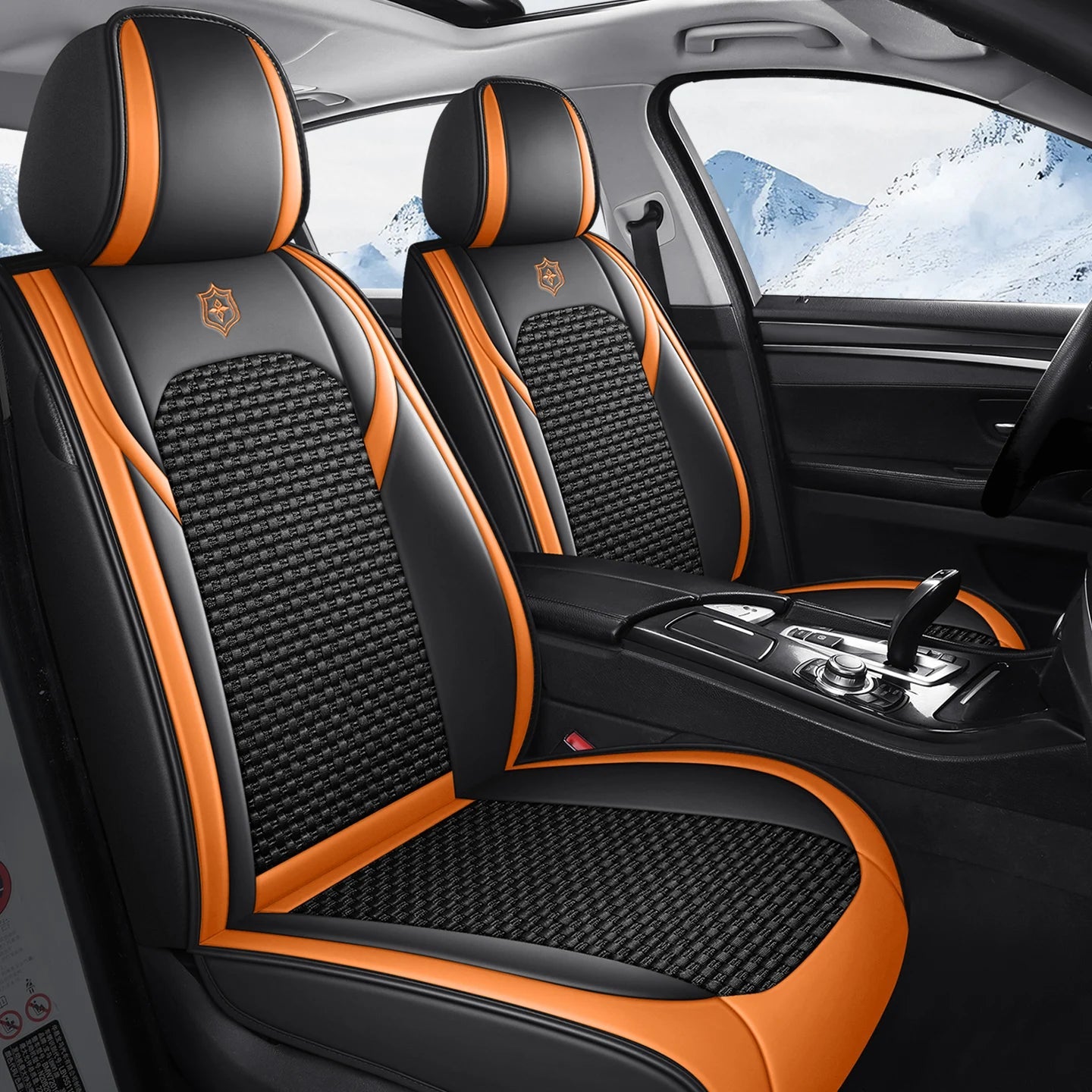 Premium 5 Seat Car Seat Covers PU Leather Ice Silk Fabric Full Coverage Split Headrest Non Slip Durable Universal Fit 95% Cars CM World