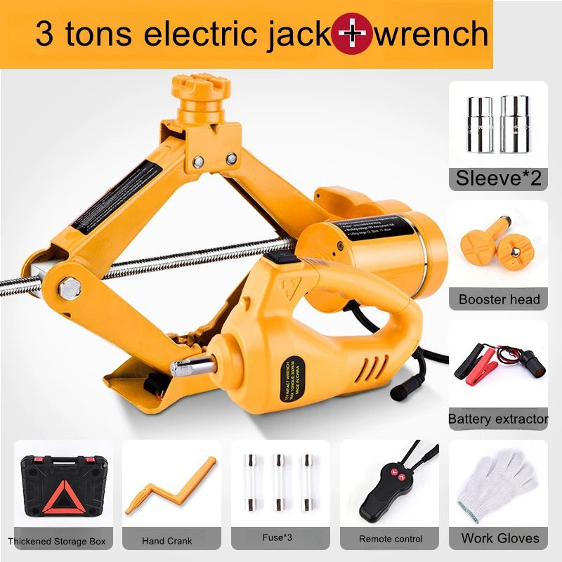 3T electric jack small car with 12v inflatable pump off-road vehicle special multi-function 3 tons tire changing tool