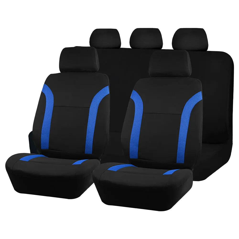 AUTO PLUS Sports Universal Polyester Car Seat Cover Set Fit Most Car Plain Fabric Bicolor Stylish Car Accessories Seat Protector CM World