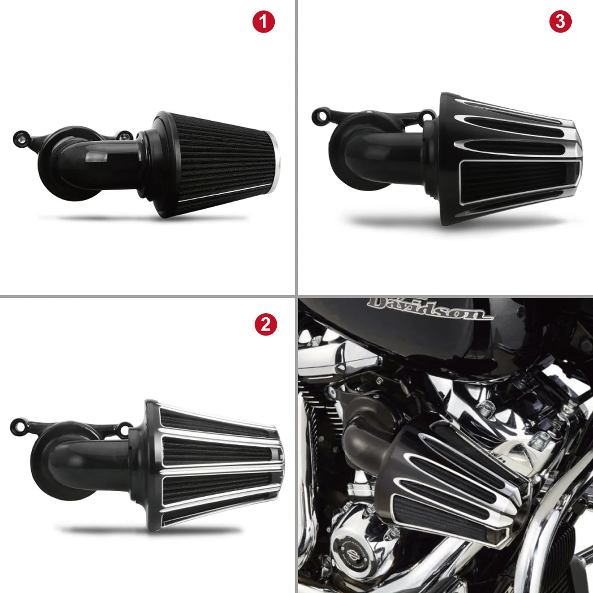 Sucker Cone Air cleaner intake filters breather stage 1 for harley Big Twin Softail Dyna Fat Boy Bob Night Train 99-15 touring CM World