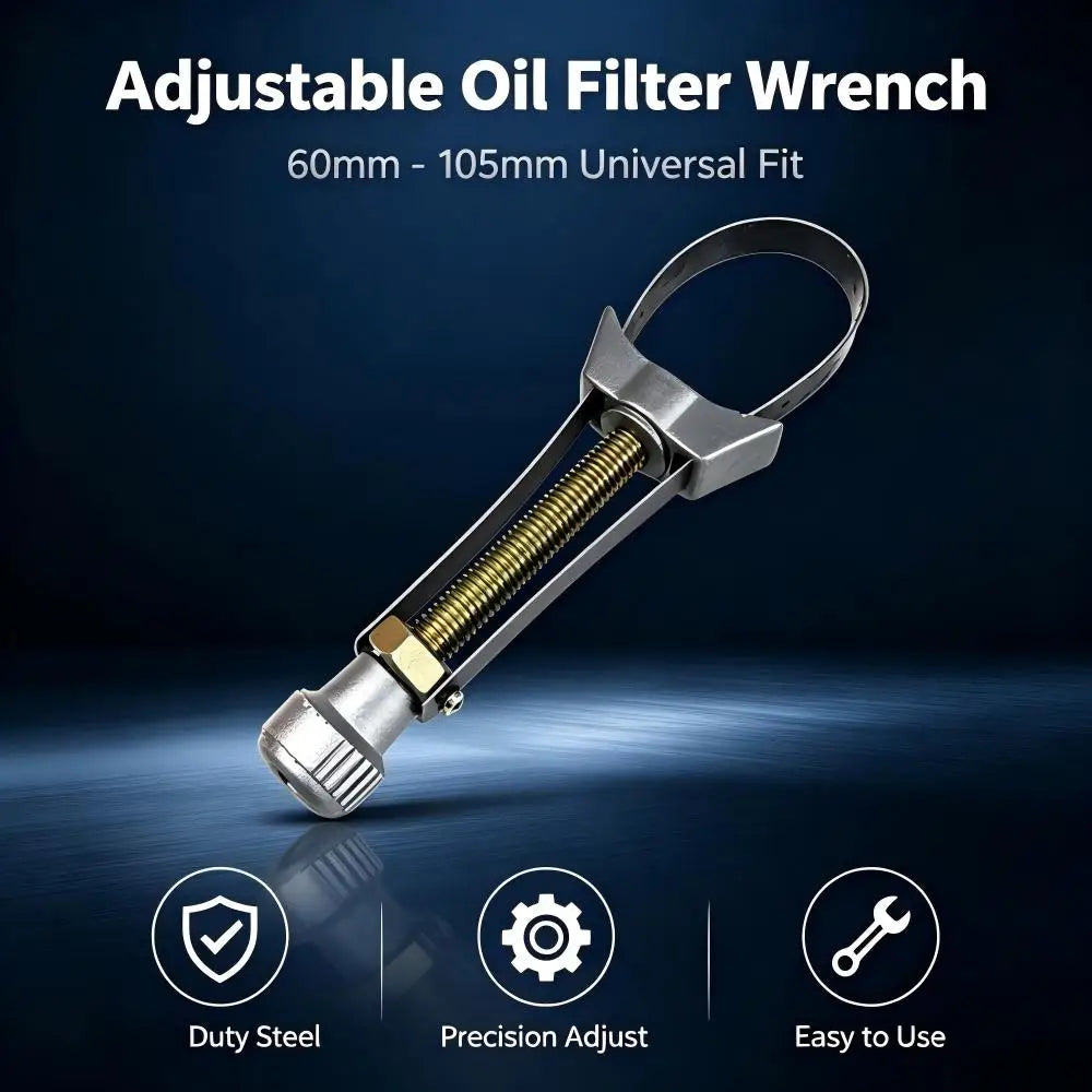 Adjustable Steel Strap Wrench 60-120mm Car Oil Filter Removal Wrench Automobile Maintenance Hand Tool