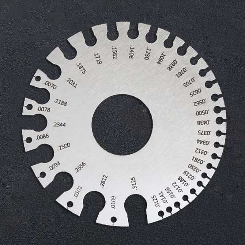 1pcs 0-36 Round AWG SWG Wire Gauge Thickness Ruler Gauge Diameter Stainless Steel Measurer Tool Welding Inspection Wire Gauge CM World
