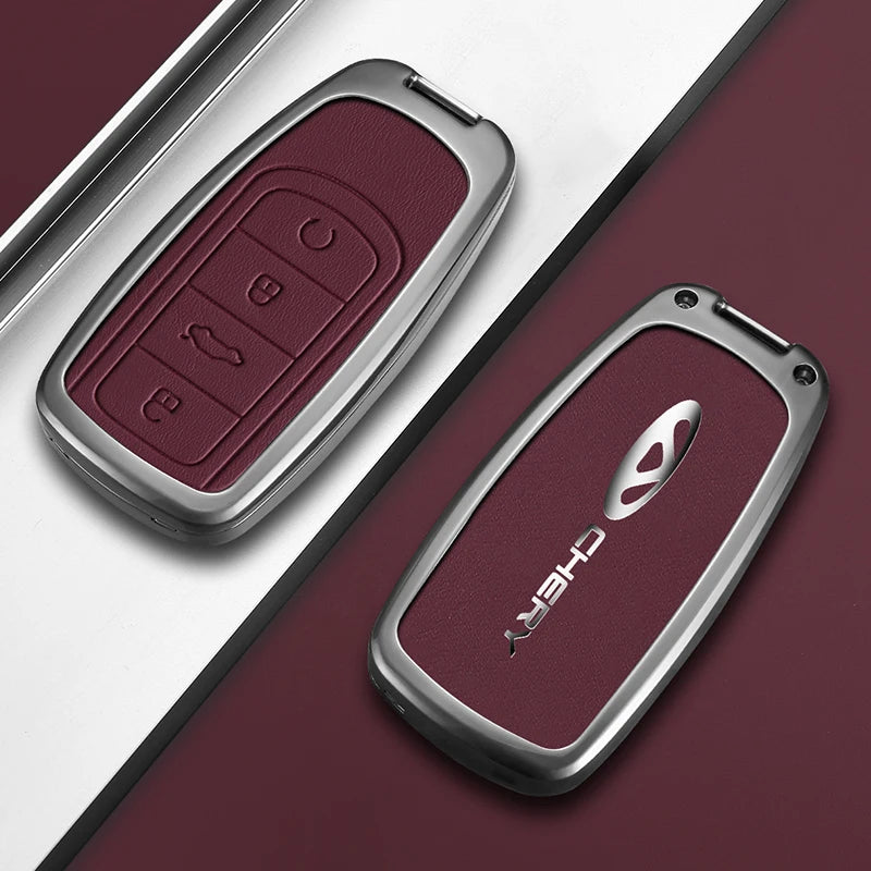 Zinc Alloy Car Key Cover For Chery Tiggo 7 Pro Smart Remote Key Case Shell Anti‑Drop Keychain Auto Accessories