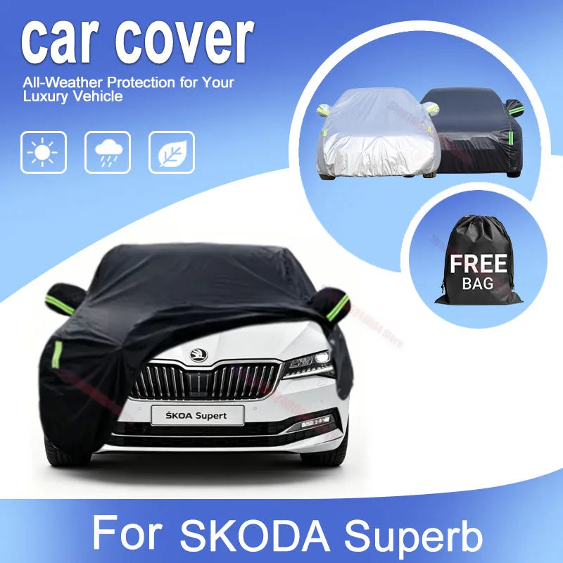 Oxford Cloth Full Car Cover For SKODA Superb Outdoor Sun UV Rain Snow Dust Waterproof Vehicle Protection Accessories