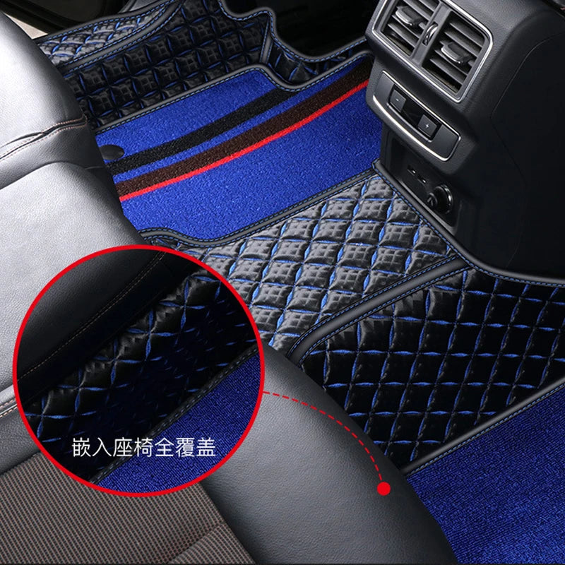 Custom Fit Car Floor Mats Waterproof Luxury Leather Full Carpet Set Interior Accessories For Honda Toyota Mercedes Benz Audi BMW