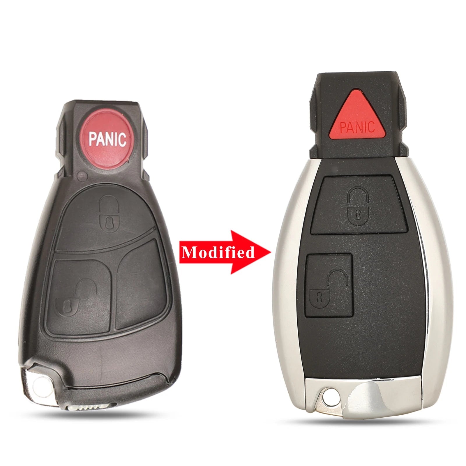 jingyuqin 2/3/4 Buttons Car Key Shell For Mercedes Benz B C E ML S CLK CL Modified Replacement Smart Auto Key Case Upgrade CM World