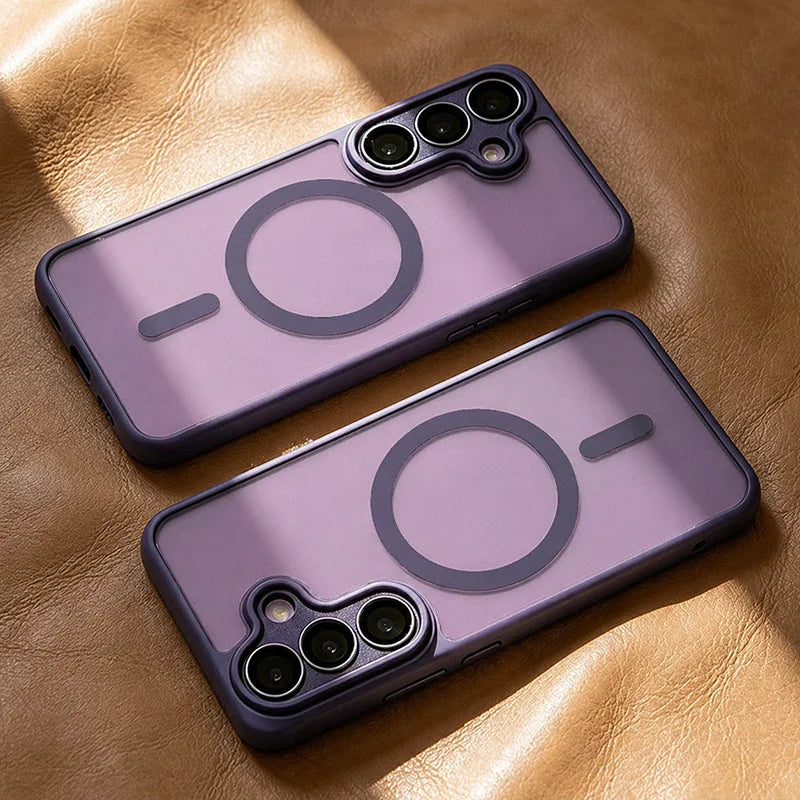 Luxurious Magsafe magnetic phone case, For Samsung A57 A37 A56 A36 A16 A17 A26 S26 Ultra S25FE S24 , lens protection cover Car Mobile World