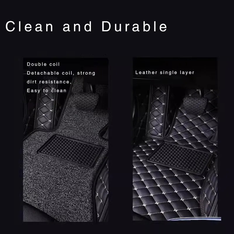 Custom Car Floor Mats Anti-slip Wear Microfiber Leather For Citroen C2 Auto Carpets Foot Coche Accessories