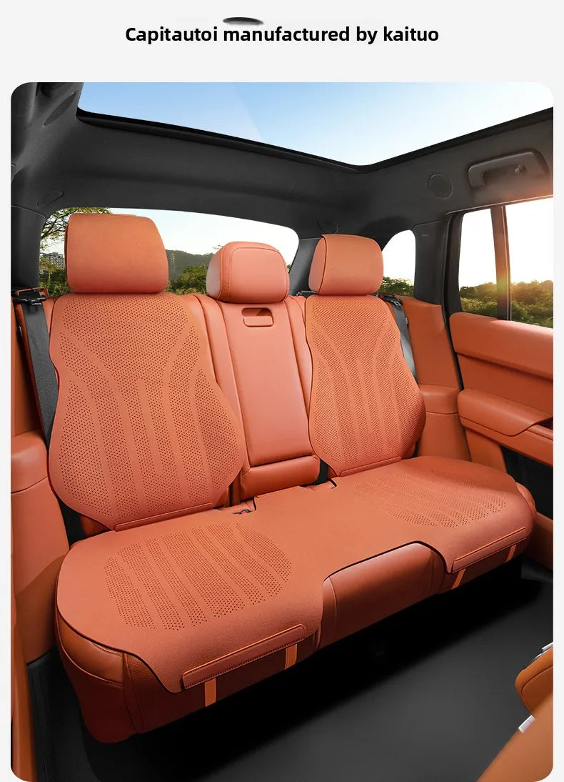 High Quality Perforated Suede Leather Universal Car Seat Full Cover Breathable Luxury SUV Sedan Protection Car Seat Full Cover
