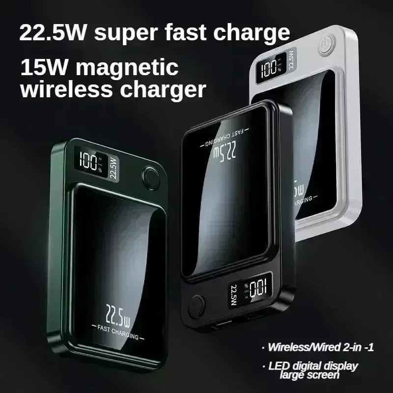Lenovo Magnetic Wireless Power Bank 500000mAh PD22.5W Large Capacity Fast Charging External Battery For iPhone Huawei Samsung Car Mobile World