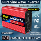 Inverter Pure Sine Wave  2500W/3500W/4500W/5000WDC 12V/24V to AC 220V 230V Voltage Transfer Converter Charging Adapter EU Socket CM World