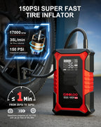 GOOLOO A3 3000A Peak Jump Starter with Air Compressor Portable Car Battery Booster for 9.0 Gas/6.5L Diesel Vehicles with 150PSI Auto-Shutoff