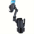 2-in-1 Car Cup Phone Mount with Adjustable Base 360-Degree Rotation Compatible with All Smartphones Travel Phone Holder