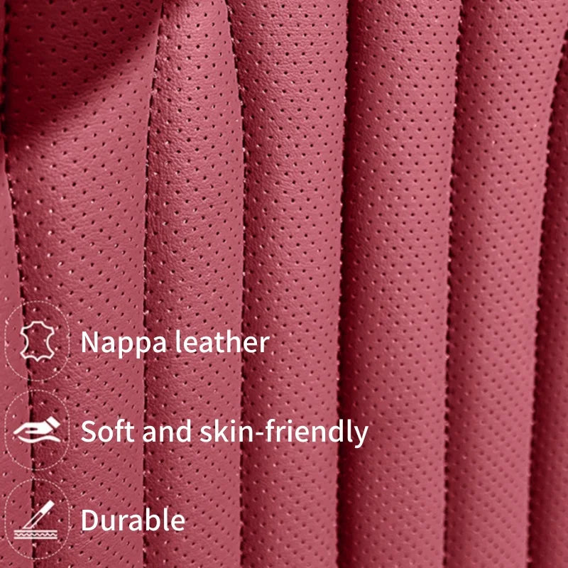 Front 2-seater Car Seat Cushion, Luxurious Nappa Leather, Suitable for All Seasons, Comfortable, Breathable and Wear-resistant, Easy to Install, Suitable for Sedans SUV, Truck and Car Interior High-end Accessories
