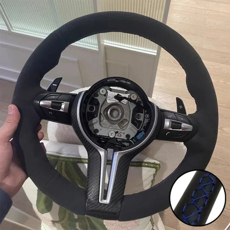 DIY Car Steering Wheel Cover Suede For BMW M Sport F30 F31 F34 F10 F11 F07 X1 X2 X3 F25 F32 F33 F36 F48 F39 Car Accessories CM World