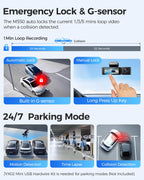 AZDOME Dash Cam M550 4K+2.5K Built-in GPS WiFi Car Dash Camera Front Inside Rear 3 Way IR Night Vision Car DVR Support Rear Cam Car Mobile World
