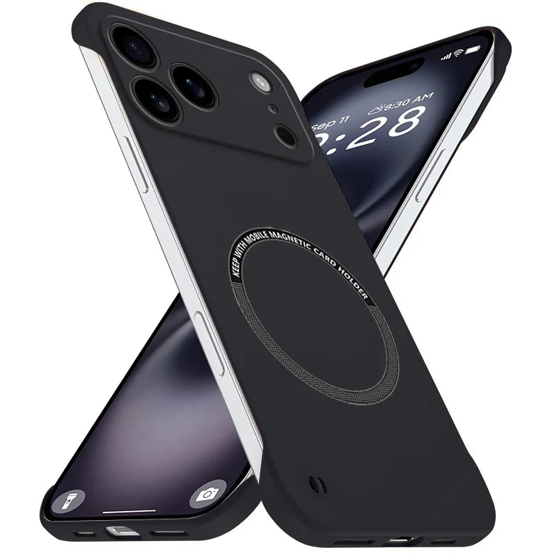 Magnetic Slim for iPhone 17 Pro Max Air Frameless Phone Cases Matte Anti-Scratch Hard PC Cover iPhoneAir 17Pro Shockproof Armor Car Mobile World