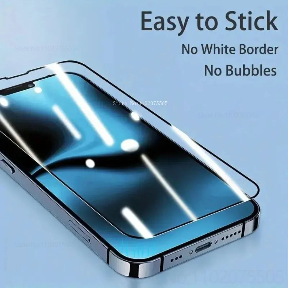 5Pcs 9H Tempered Glass for IPhone 16 Promax 14 Plus 15 Promax 11 12 13Mini 7 8 Screen Protector 17 Promax 15 Plus 16E Black Edge Car Mobile World
