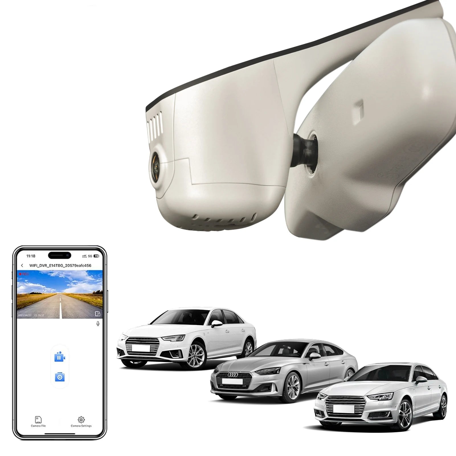 Dash Cam 4K For Audi A3 A4 A5 A6 A7 A8 Q3 Q5 Q7 B4 B5 B6 B7 B8 B9 8V C5 C6 C7 8P 8V (Model B/C) GPS WiFi & APP Dash Car Camera Car Mobile World