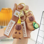 Creative Cute Capybara Keychains For Car Keychain Anime Cartoon Capibala Pendant  Women Doll Keyring Charm Holiday Gifts Jewelry CM World